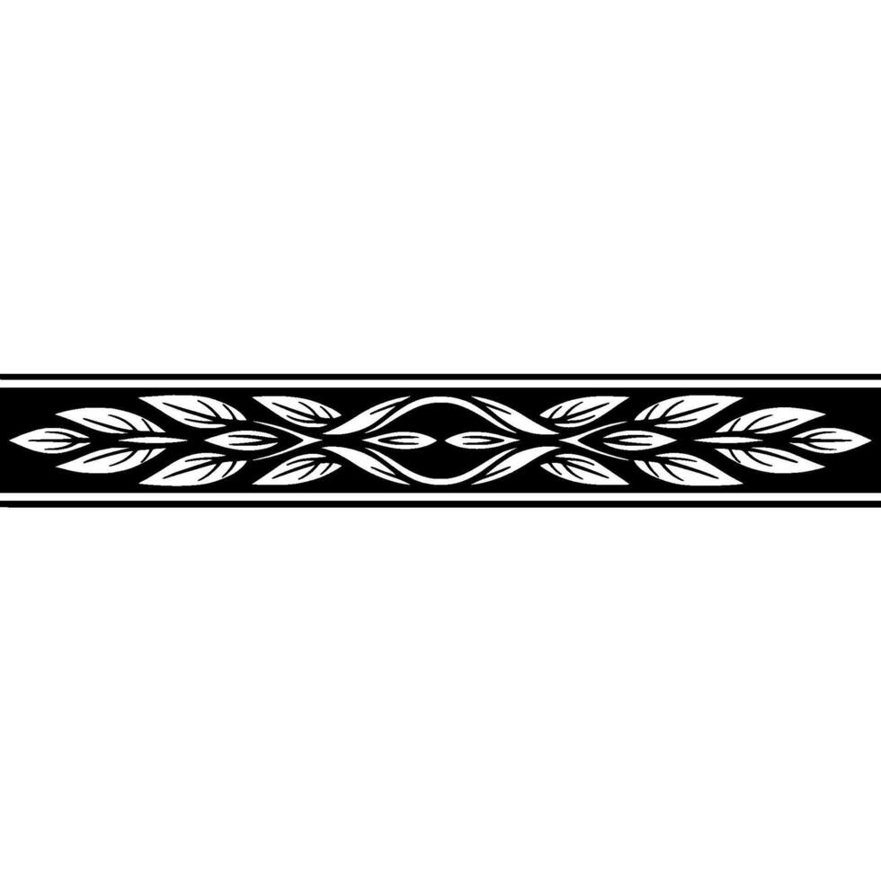 Ornamental Leaf Border Elegant Black And White vector