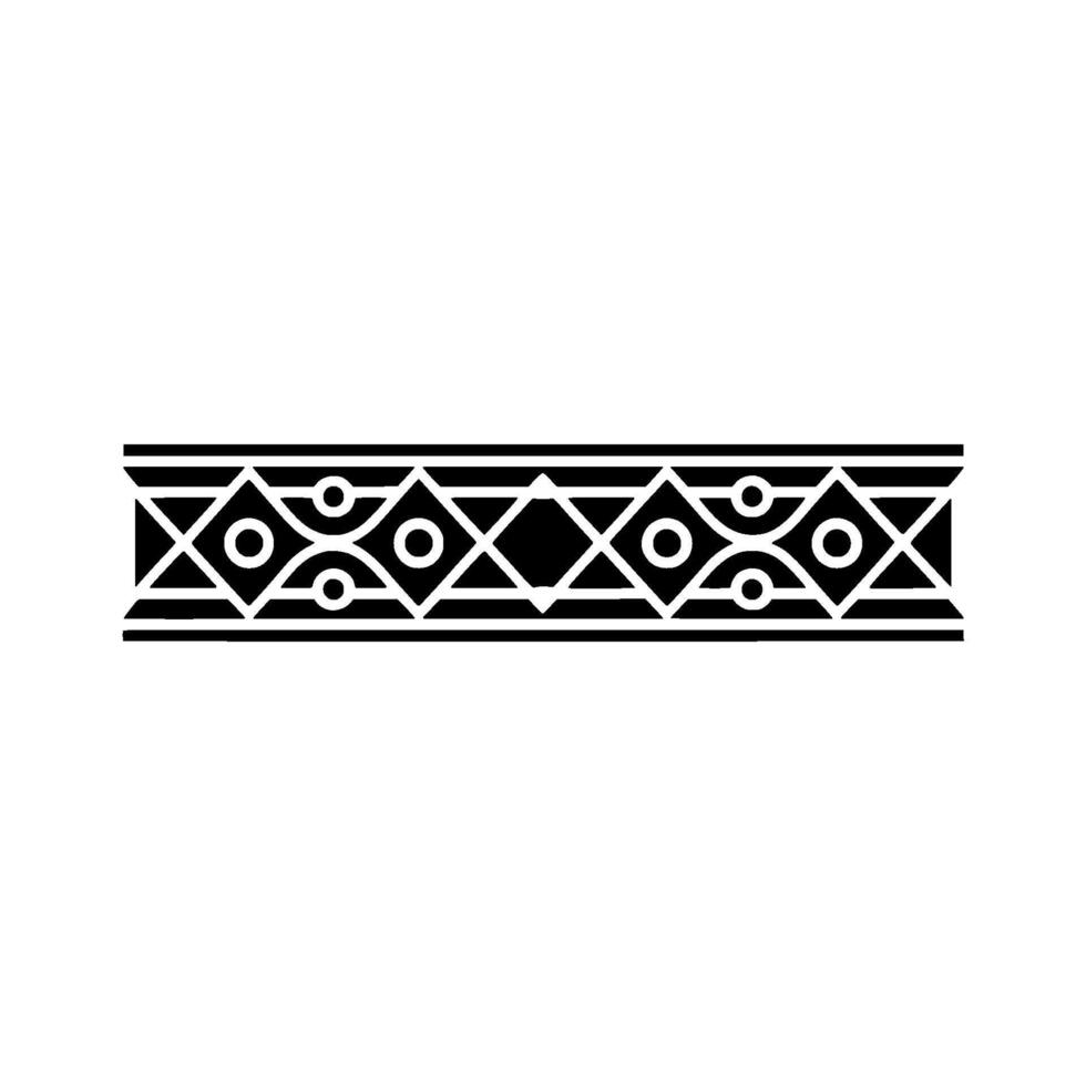 Minimalist Geometric Border, Black White Ornamental Pattern vector