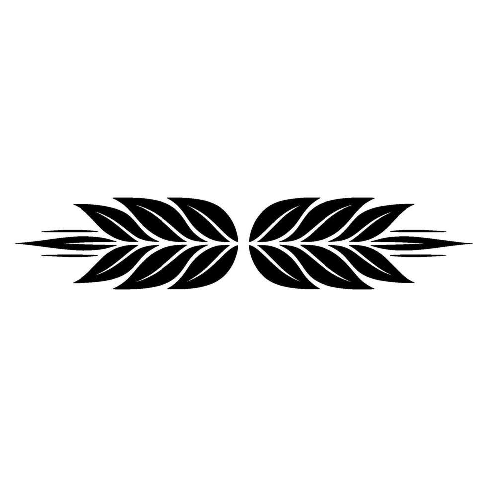 Symmetrical Leaf Motif In Black On White Background vector