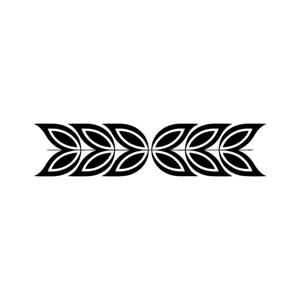 Minimalist Decorative Leaf Border Element, Black On White vector
