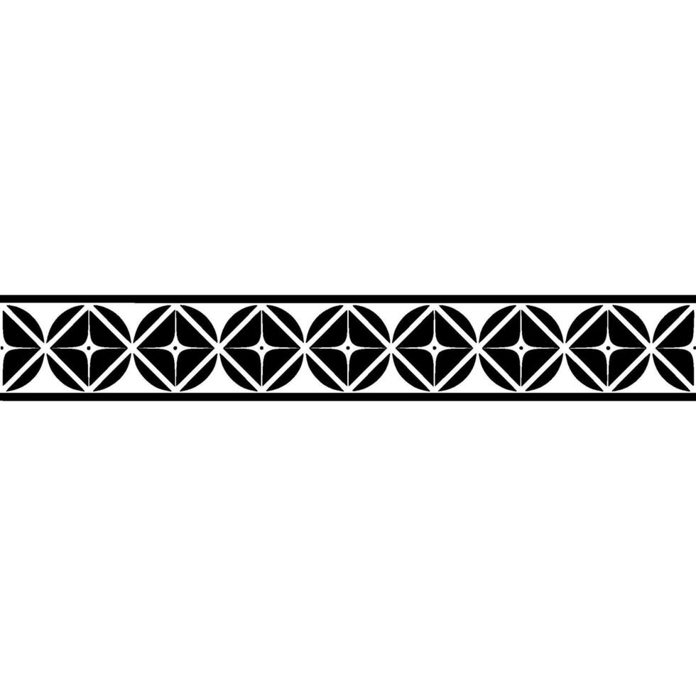 Geometric Border In Black And White Minimalist Pattern For Elements vector
