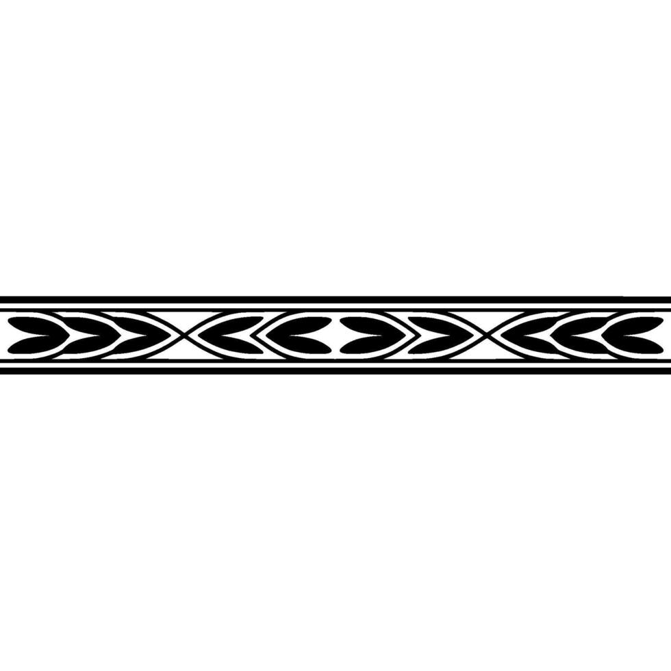 Elegant Black Floral Border On White Classic Elements vector