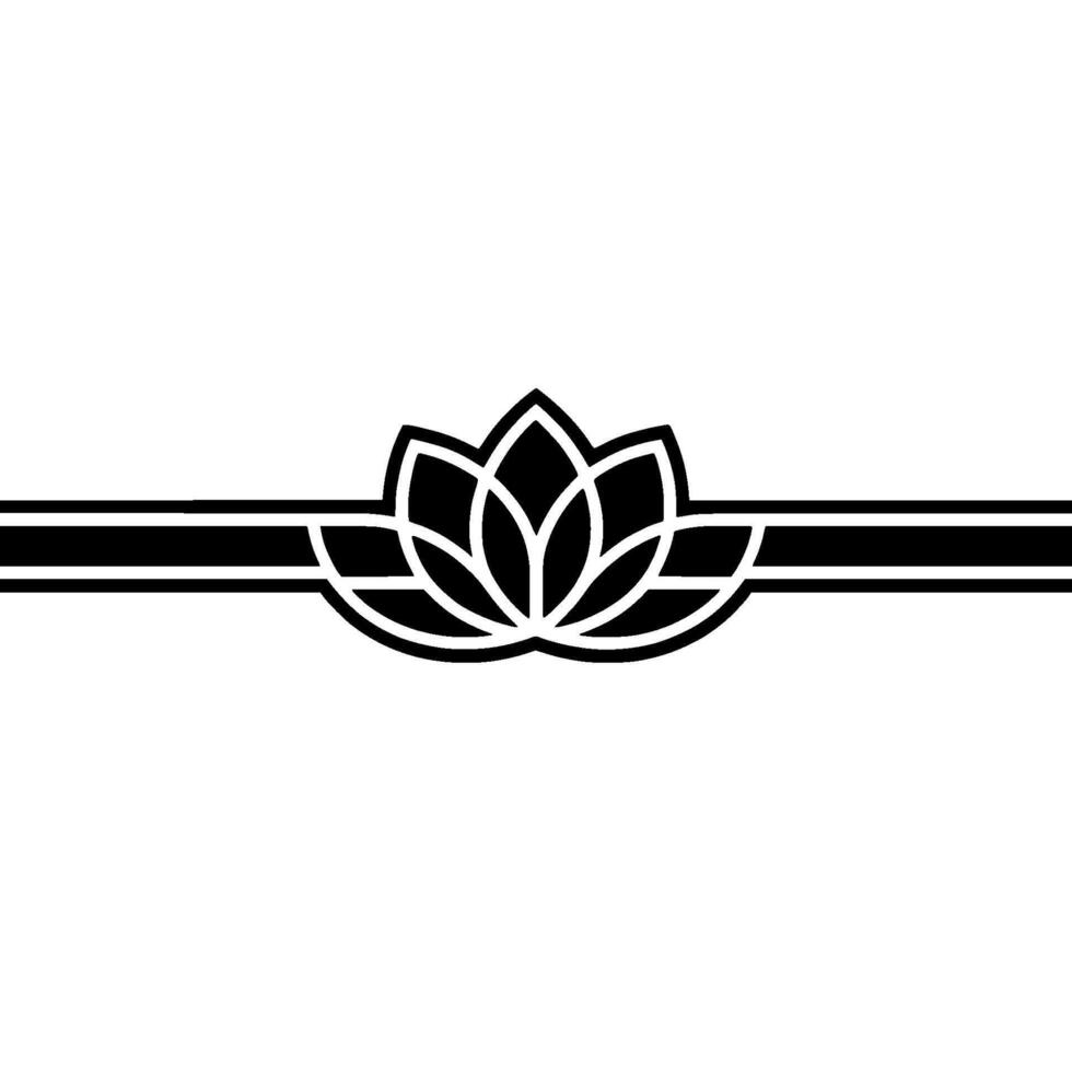 Minimalist Lotus Flower Emblem On White vector