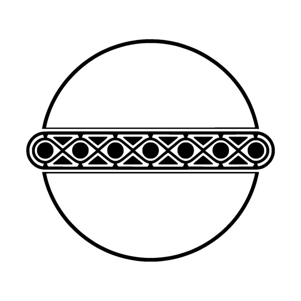 Monochromatic Geometric Pattern In Circle Minimalist Element vector