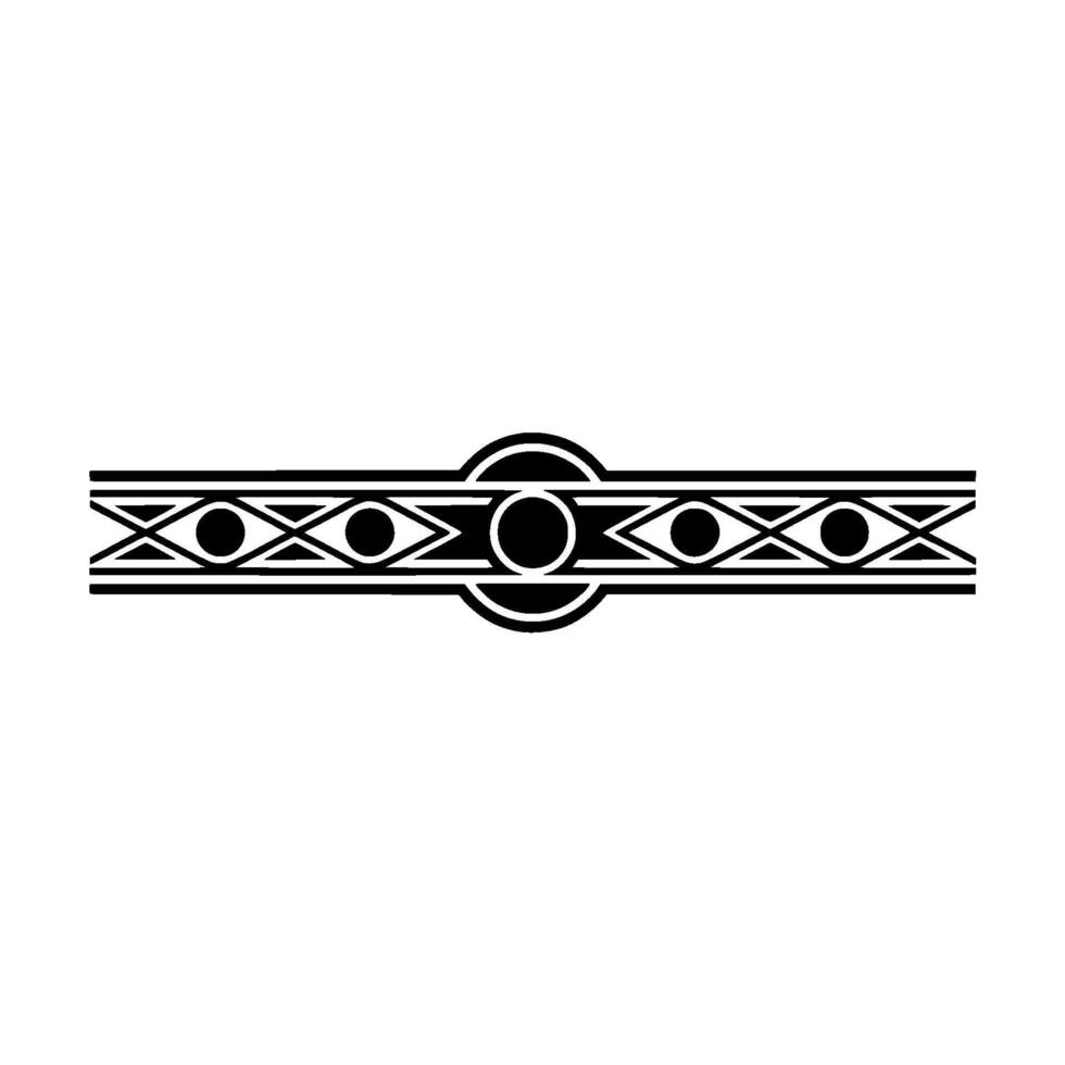 Geometric Art Deco Border Element, Black White Ornament vector