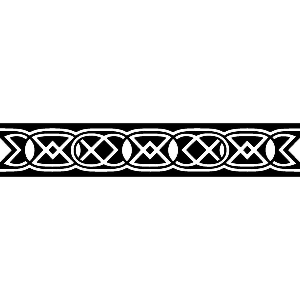 Geometric Celtic Knot Border Minimalist Black And White vector