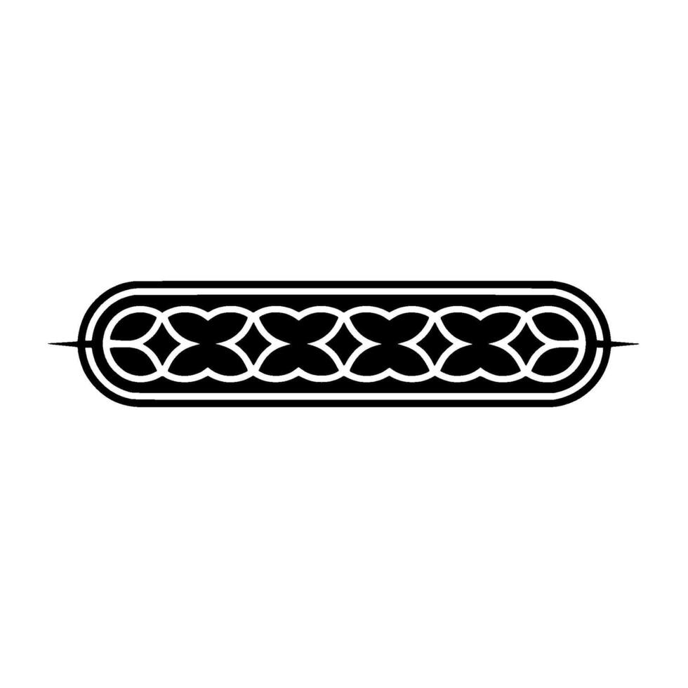 Geometric Ornament, Black White Decorative Element vector