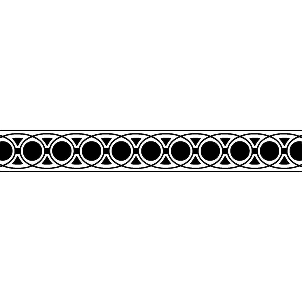 Ornamental Geometric Border, Black And White vector