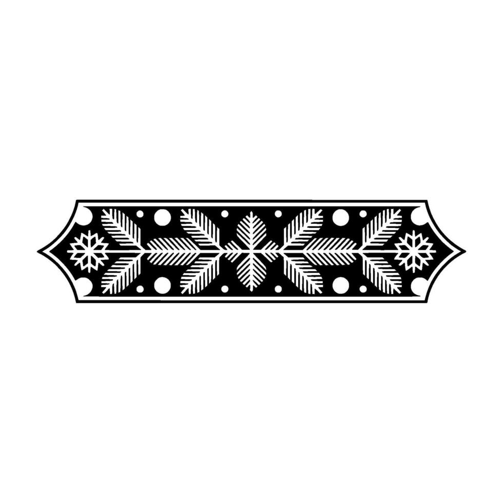 Minimalist Snowflake Leaf Ornament, Winter Element vector