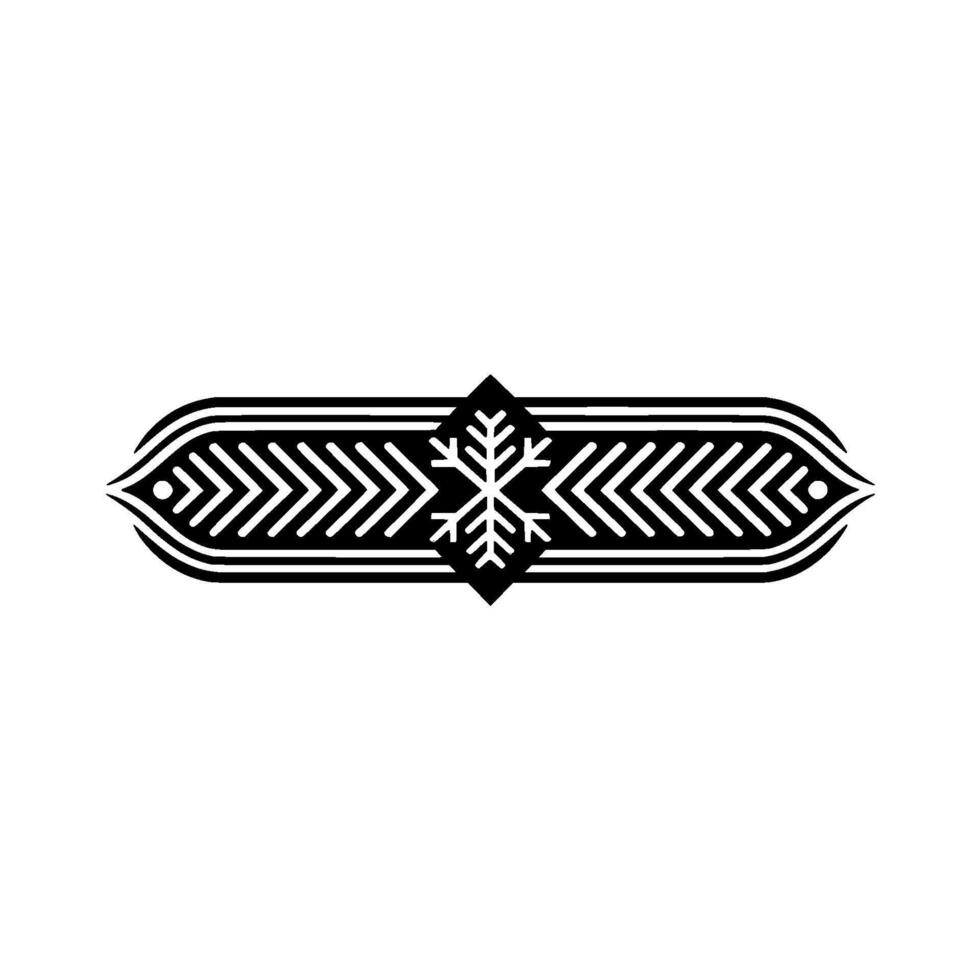 Minimalist Geometric Snowflake Emblem, Black And White vector