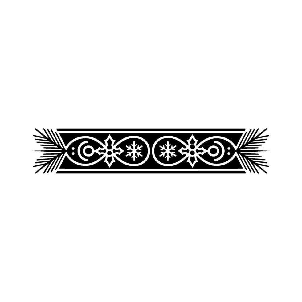 Festive Black White Ornament Border Winter Holiday vector