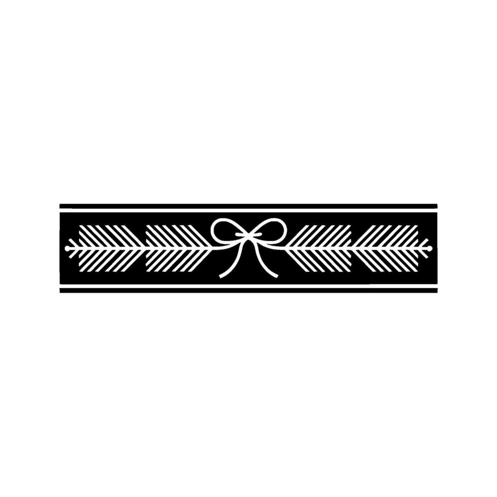 Minimalist Festive Border With Bow And Foliage vector