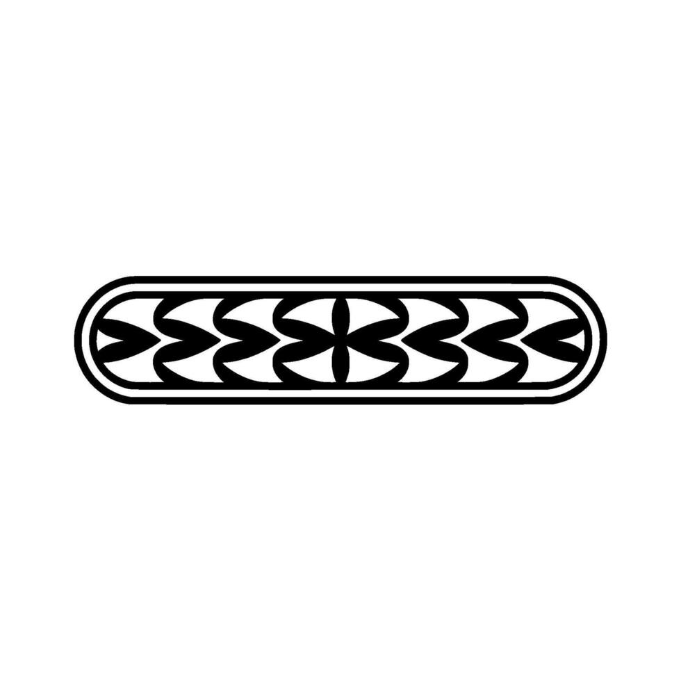 Geometric Black White Border Ornament, Minimalist vector