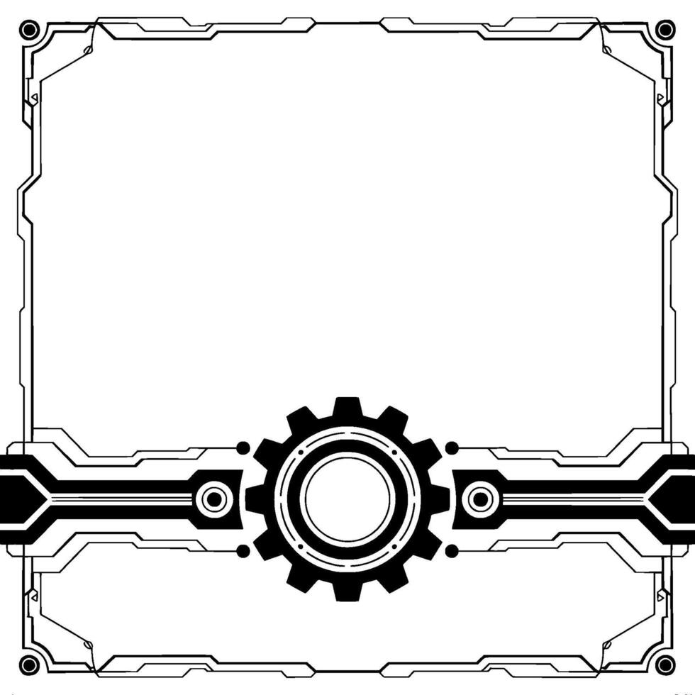 Futuristic Tech Frame Gear vector