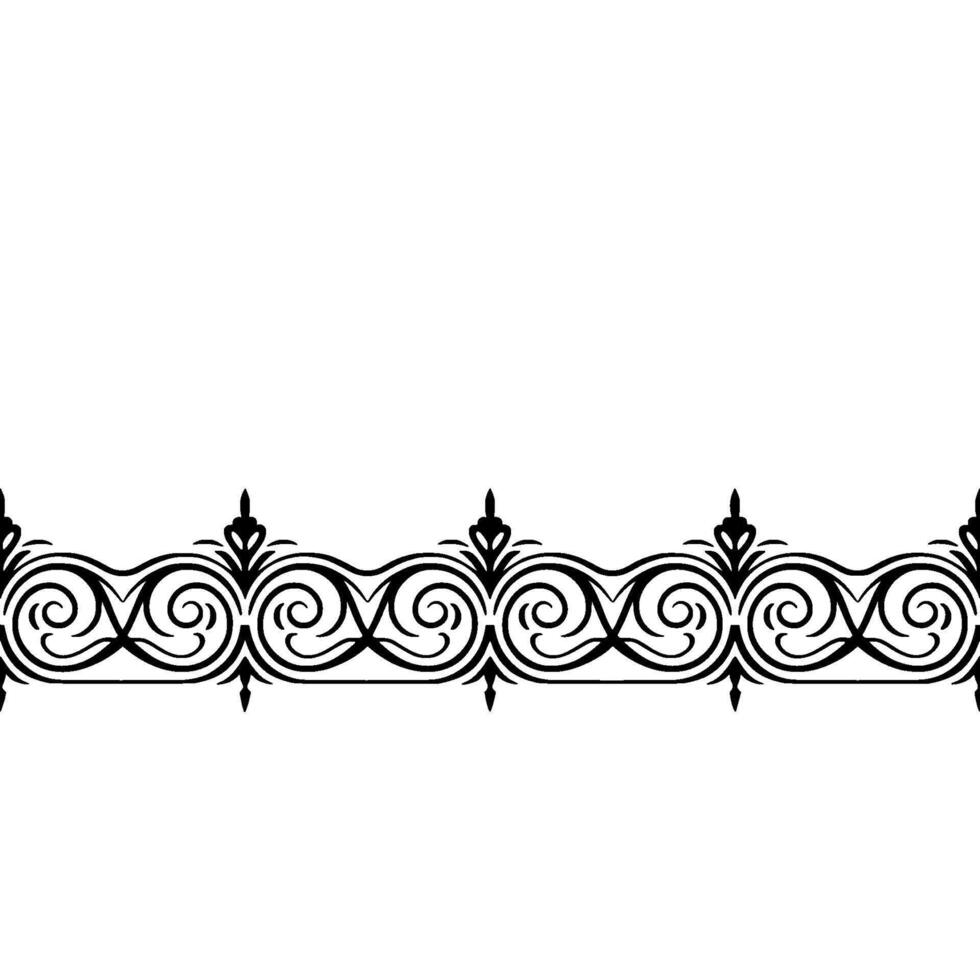 Elegant Ornamental Border Black Scrollwork vector