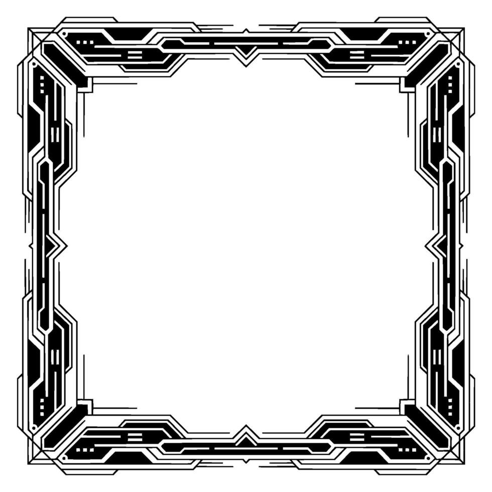 Art Deco Border Frame In Black And White Elegant Element vector