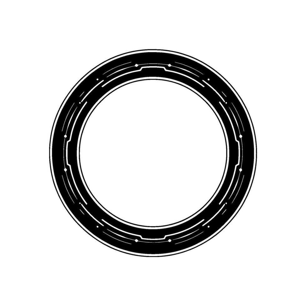 Futuristic Circle Element Black And White Technology vector