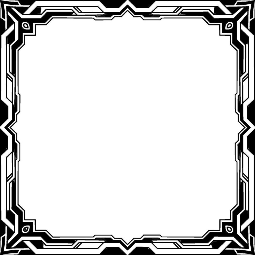 Geometric Silver Frame With White Blank Space, Modern vector