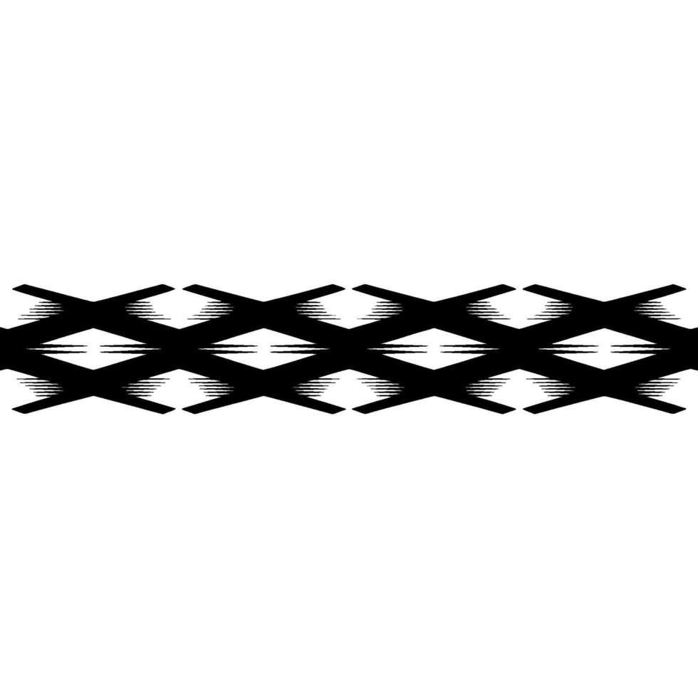 Black And White Geometric Pattern Border On White Background vector