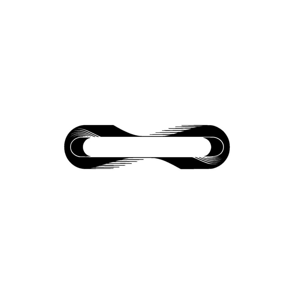 Abstract Black White Looped Lines, Modern vector