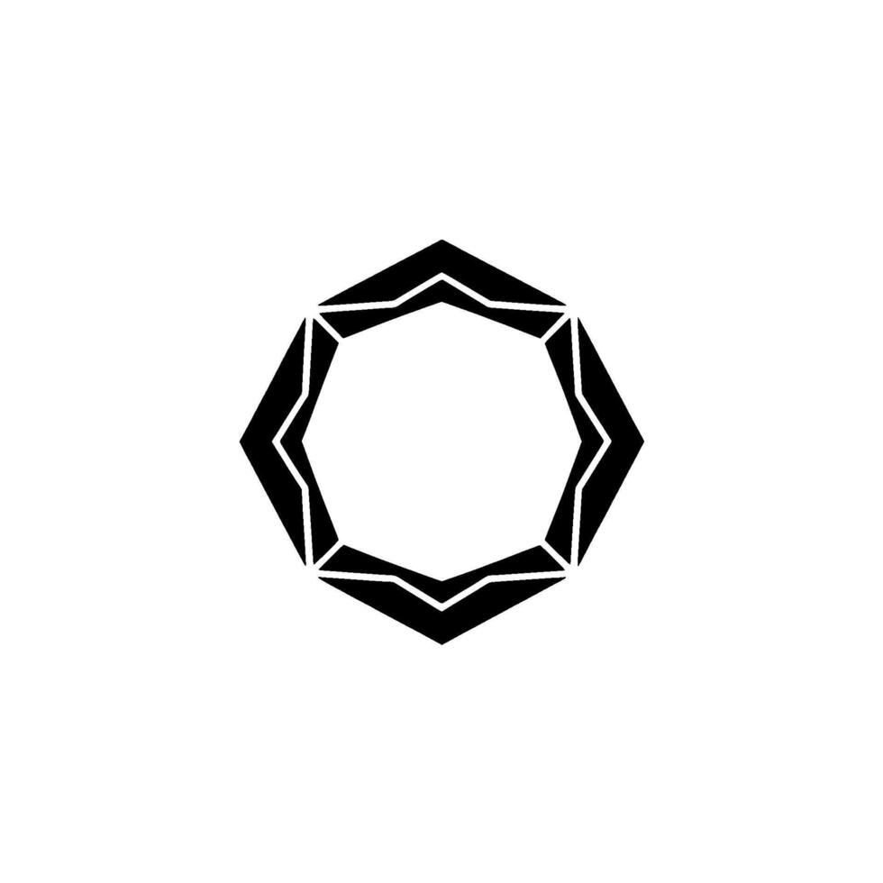 Geometric Black White Octagon, Minimalist Element vector