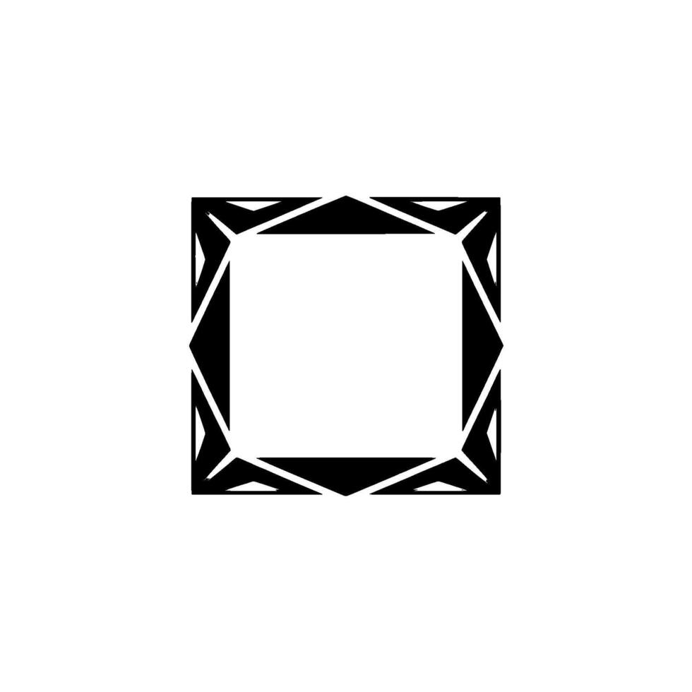 Geometric Black Frame On White, Minimalist Abstract vector