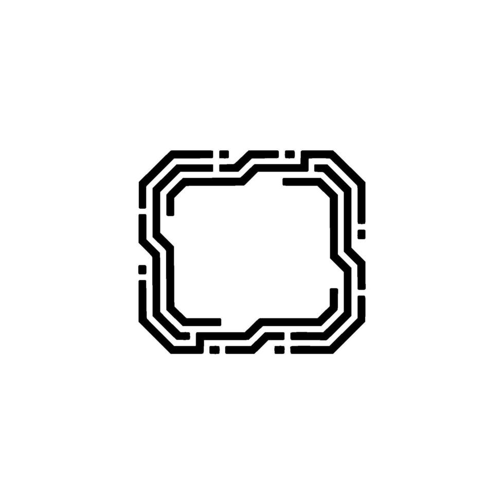 Futuristic Circuit Board Frame Minimalist Tech - Technology vector