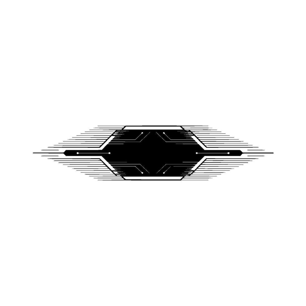 Minimalist Tech Black Geometric Element On White Background vector
