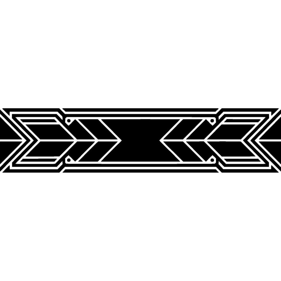 Art Deco Border Geometric Black And White Element vector