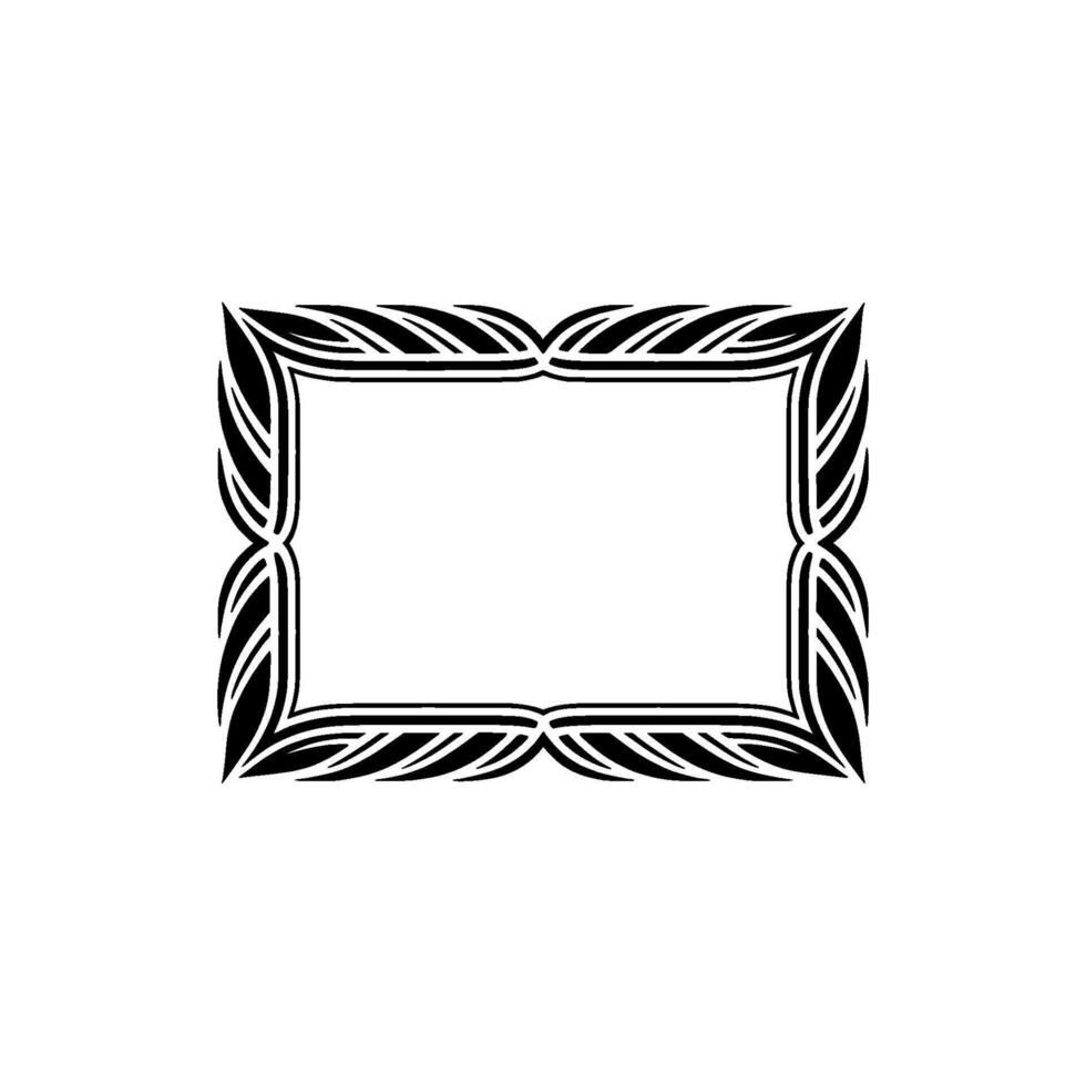 Decorative Black Frame On White Background, Minimalist vector