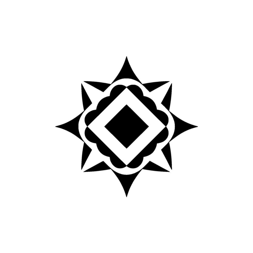 Black And White Geometric Starburst For Branding, Tattoo, Or Pattern vector