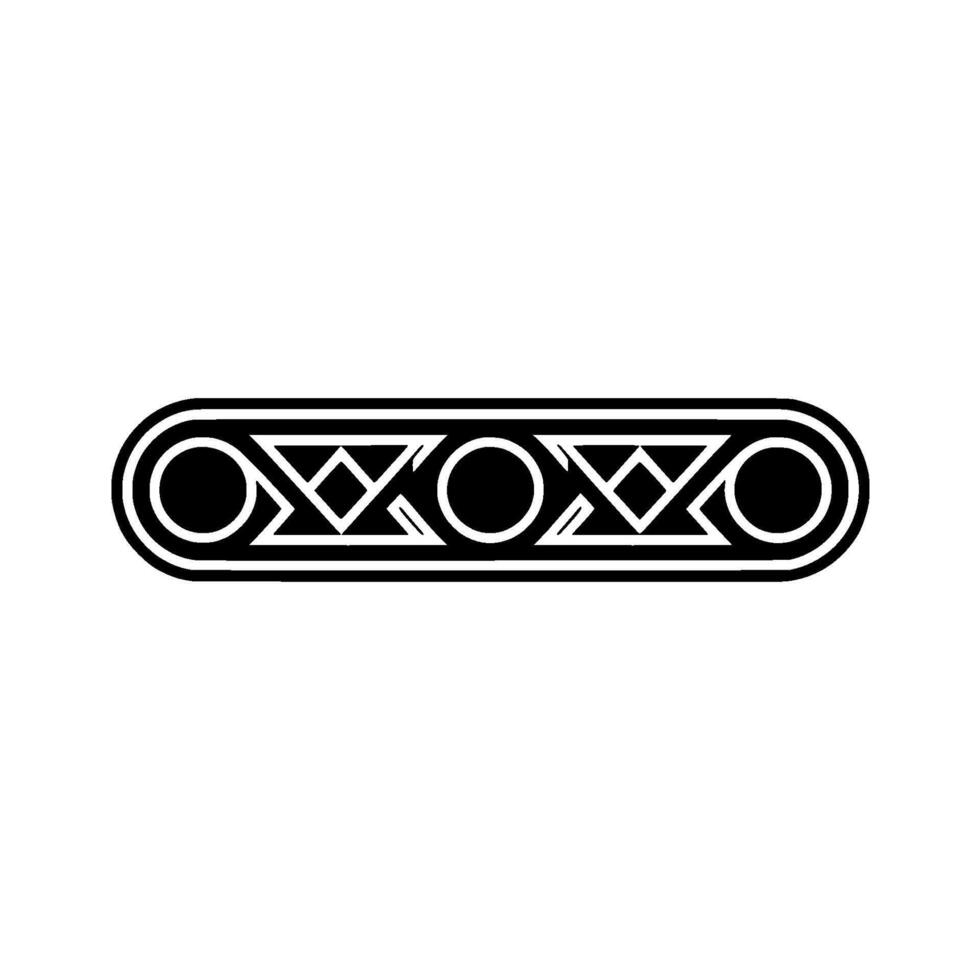 Geometric Art Deco Border Ornament In Black And White vector