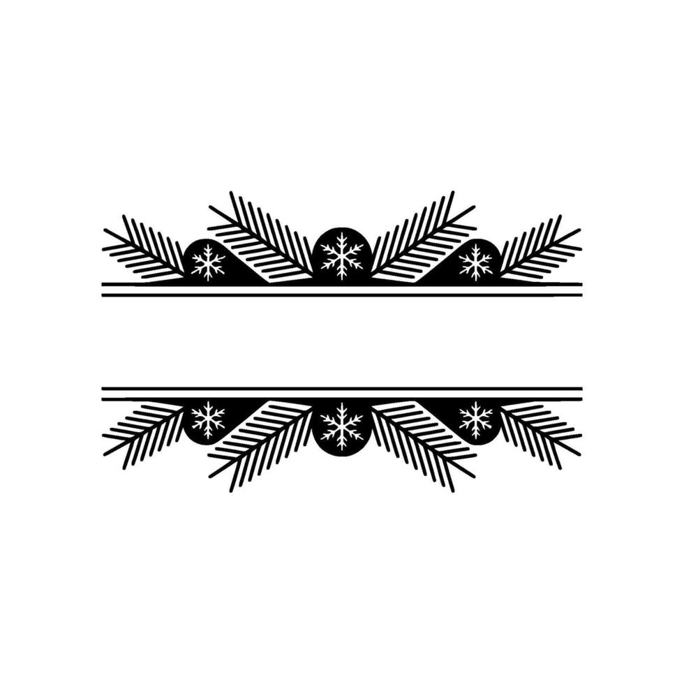Elegant Christmas Frame Black White Festive Border vector