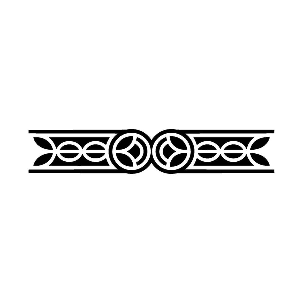 Black White Geometric Ornament Symmetrical, Minimalist Style vector
