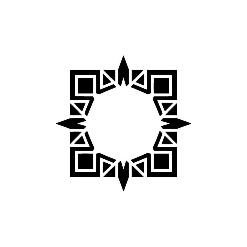 Geometric Islamic Ornament, Black White, Modern vector