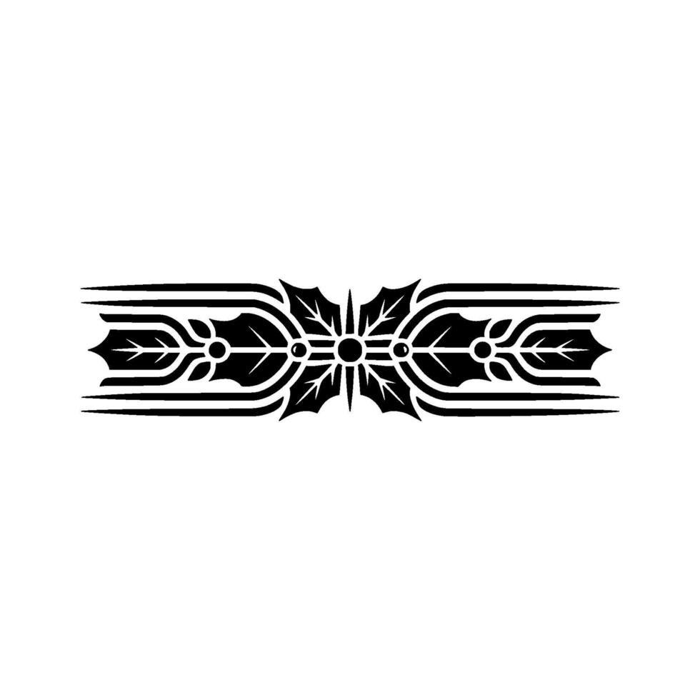 Art Deco Holly Border, Elegant Minimalist, Holiday Graphics vector