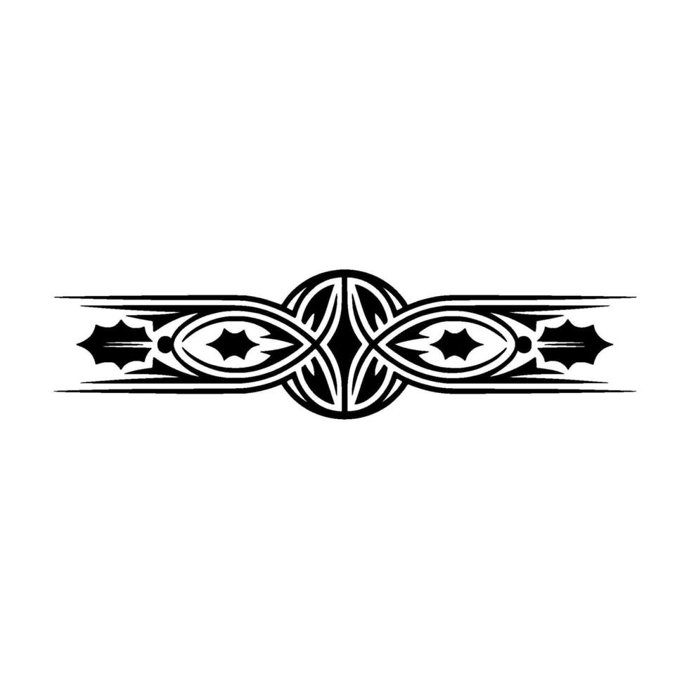 Intricate Black Ornament On White Background Decorative vector