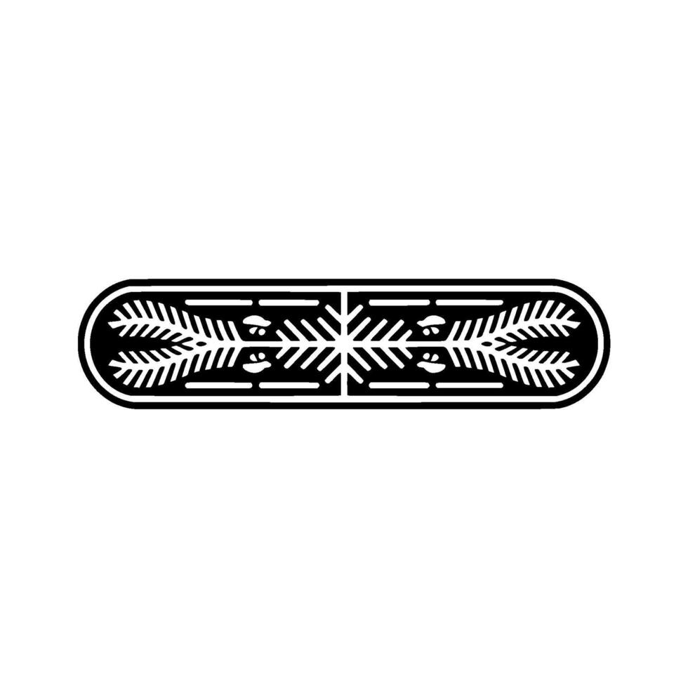 Black And White Geometric Foliage On White Background vector