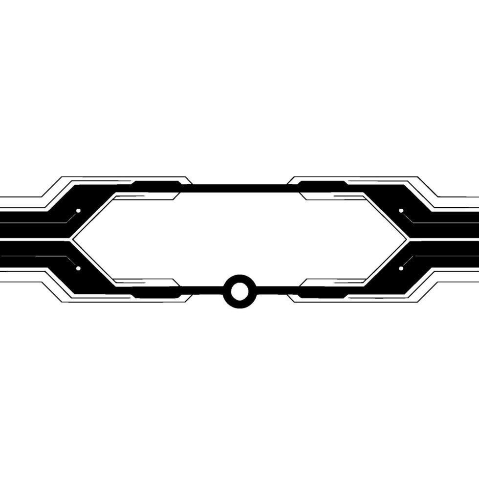 Futuristic Tech Interface Element, Minimalist Black White vector