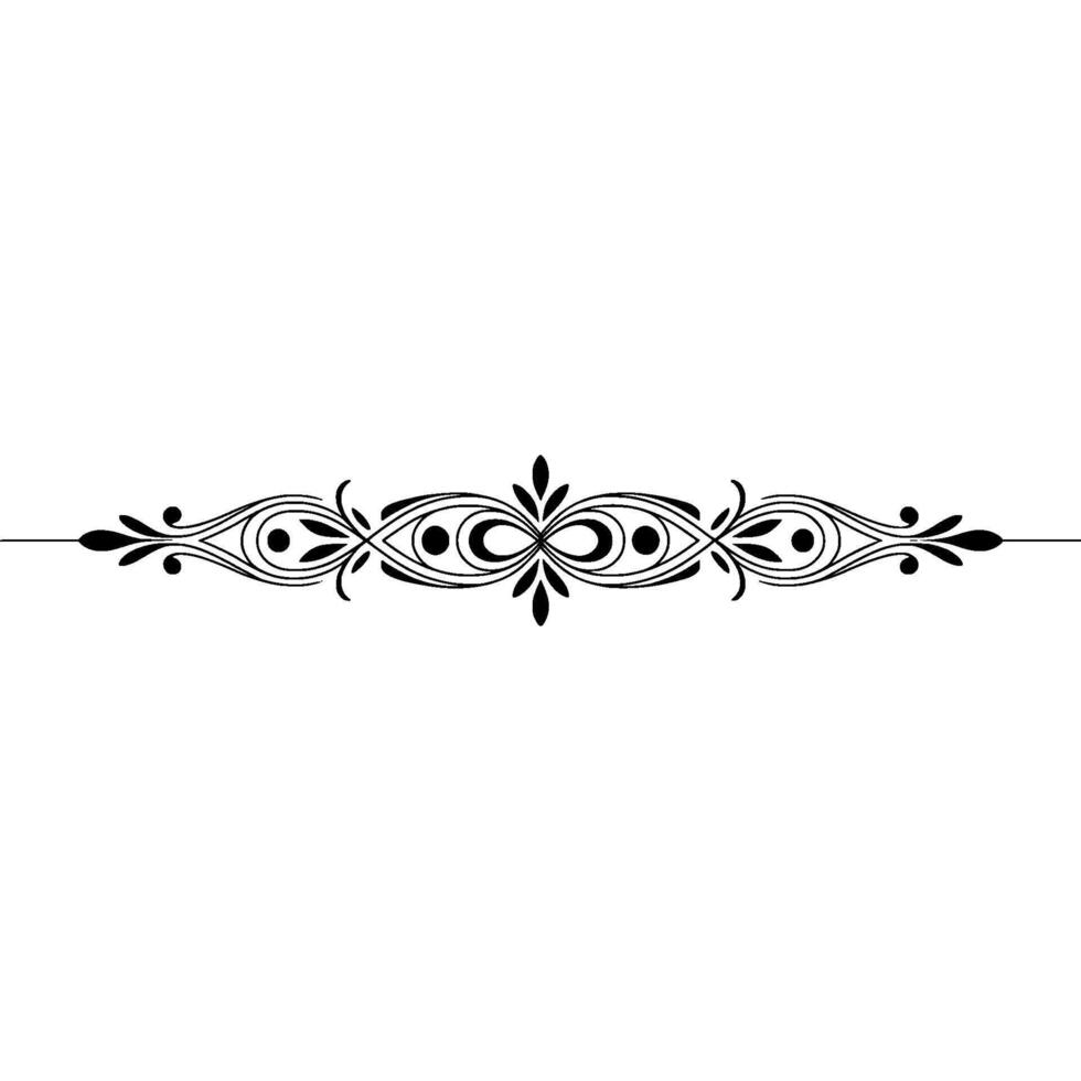 Elegant Black Decorative Border With Floral Elements On White Background vector