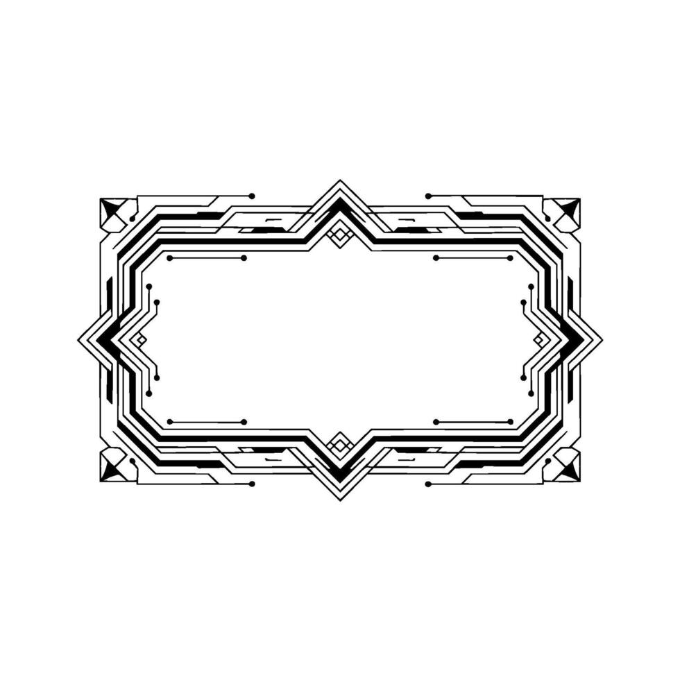 Modern Geometric Frame Element, Techinspired, Minimalist Illustration vector