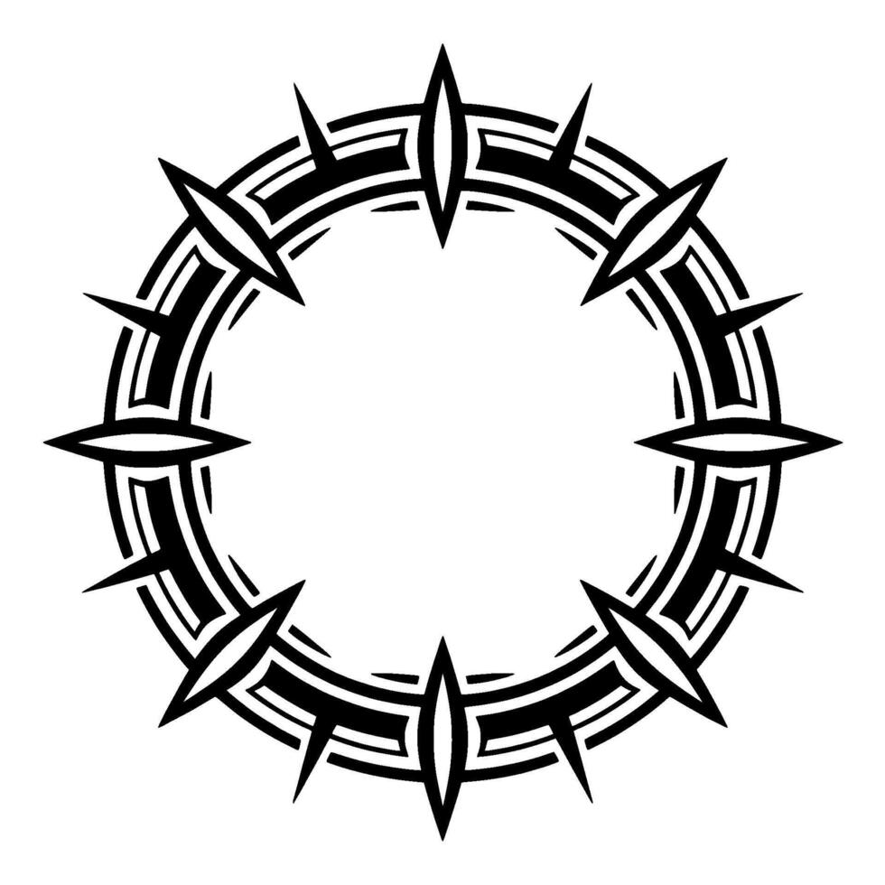 Tribal Crown Of Thorns Circle, Minimalist vector