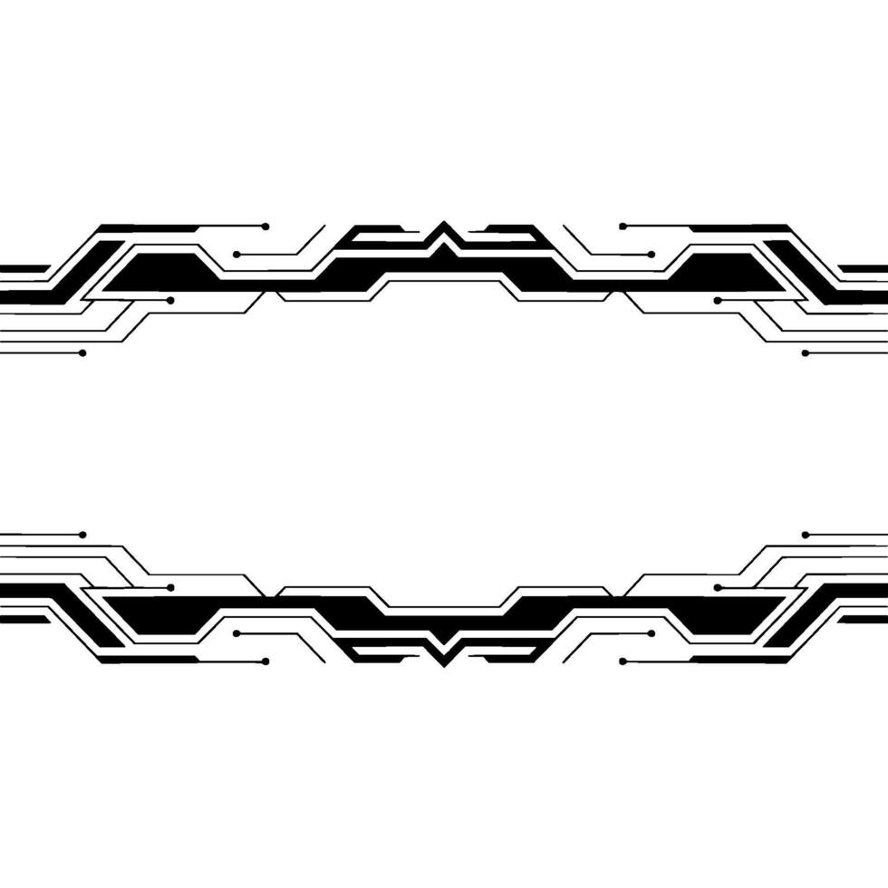 Abstract Tech Frame, Minimalist Black White Circuitry vector