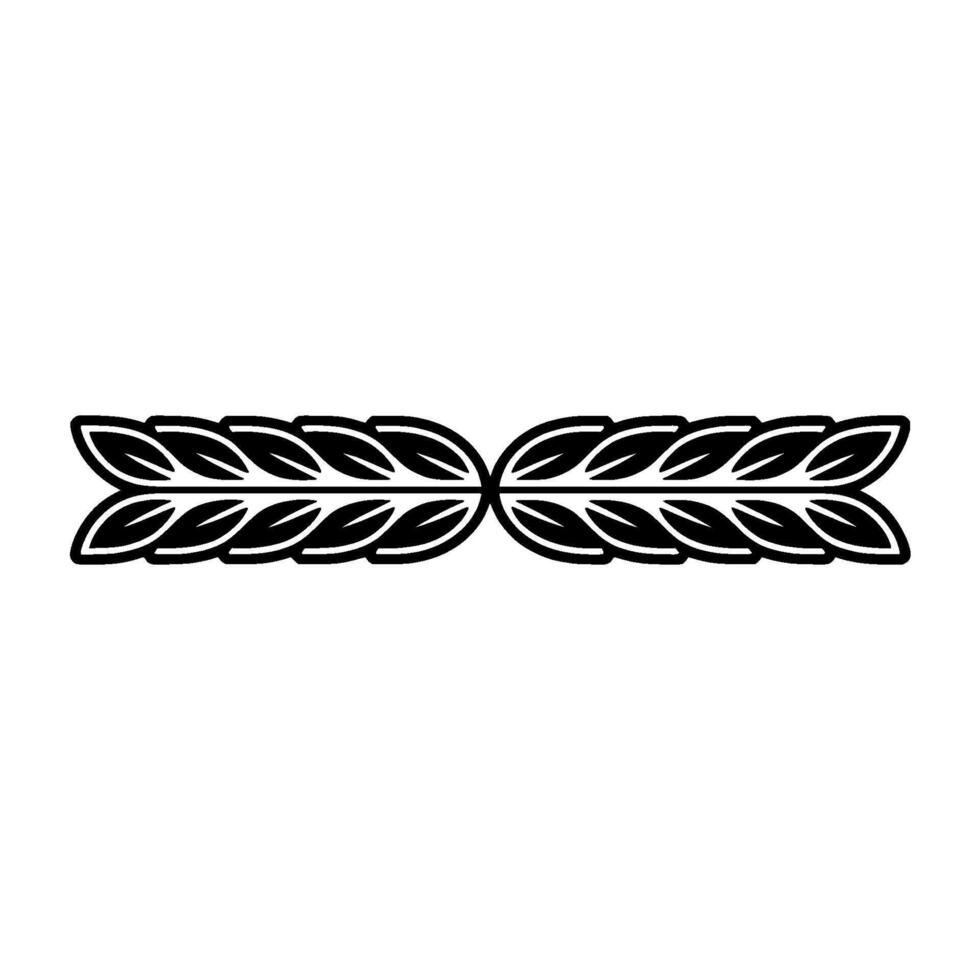 Minimalist Laurel Leaf Border, Black White, Elegant vector
