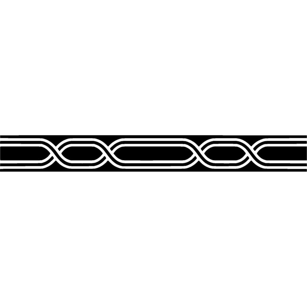 Minimalist Black And White Intertwined Border vector