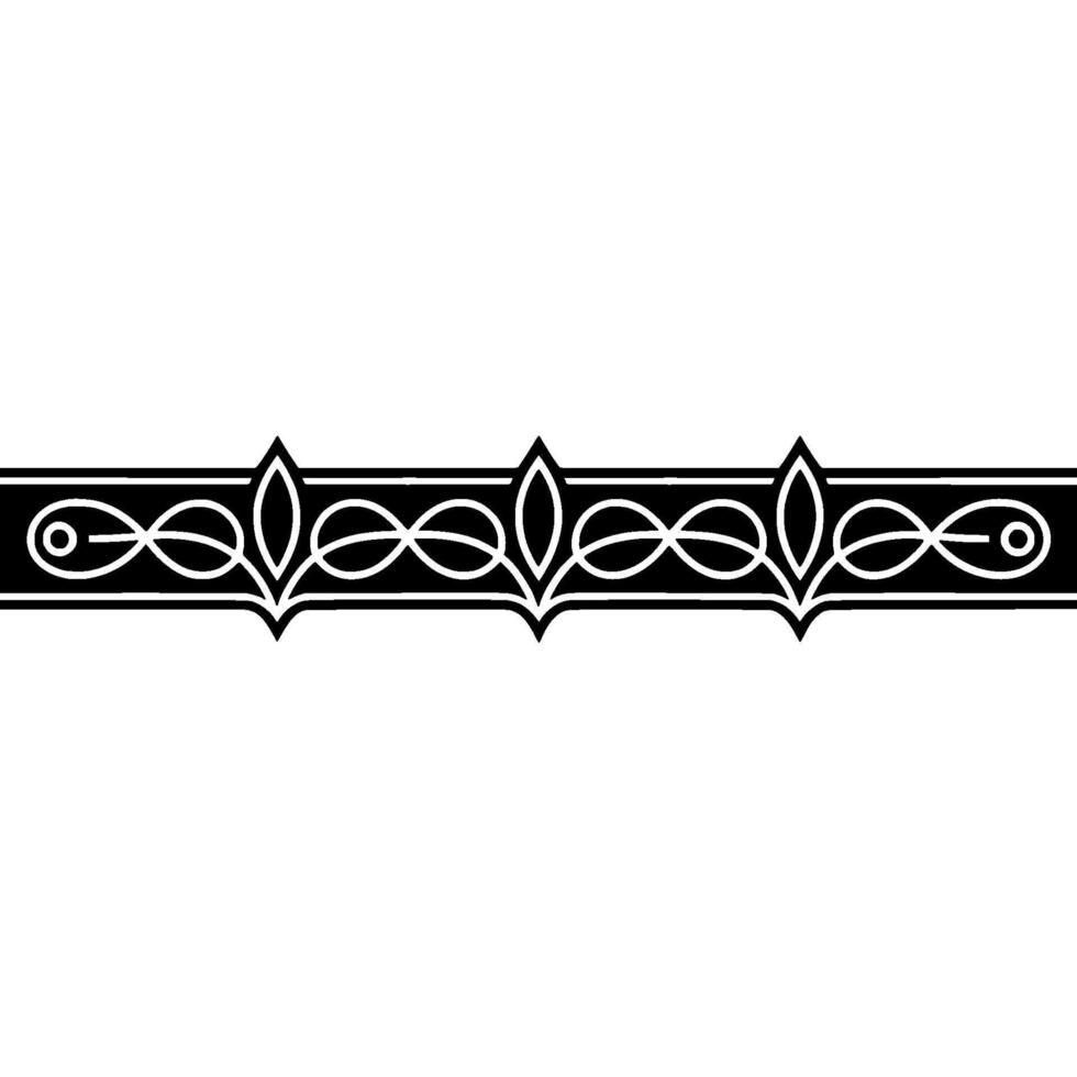 Elegant Black And White Ornamental Border - Line vector