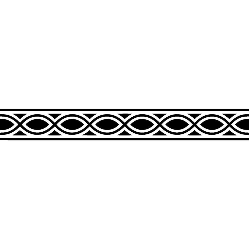 Geometric Border Minimalist Black White Pattern On White Background vector