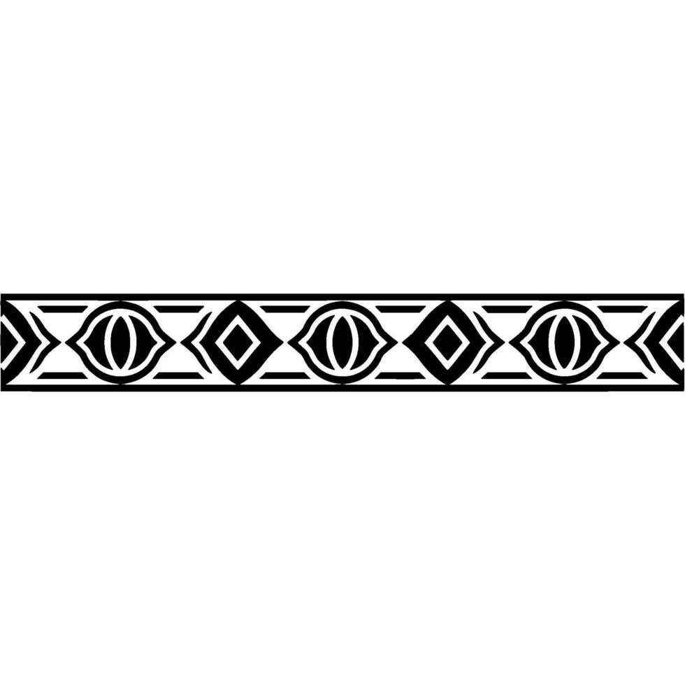 Geometric Border, Black White Pattern, Decorative vector
