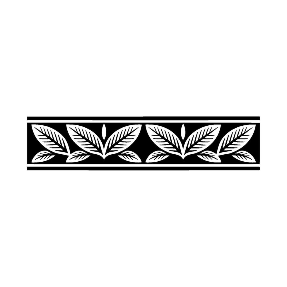 Elegant Black And White Floral Border, Illustration - Leaves vector