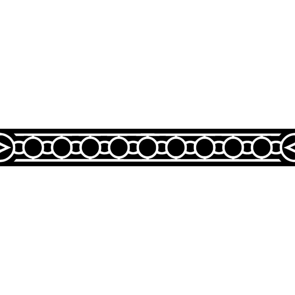 Minimalist Geometric Border Ornament In Black And White vector